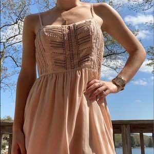 Light pink beaded short dress